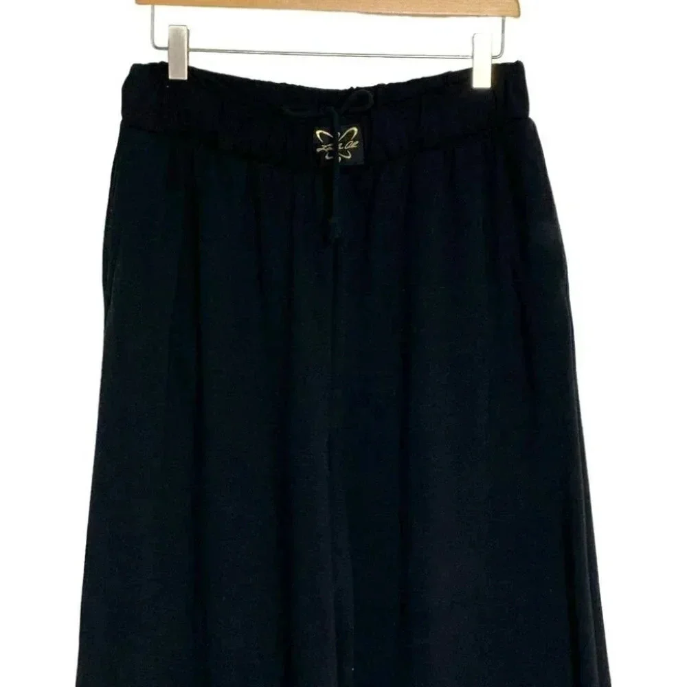 Laila‎ Ali M black wide leg pull on pants with pockets